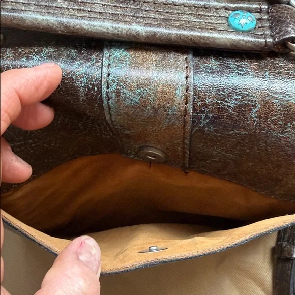 Patricia Nash Tooled Turquoise Stella Satchel Crossbody Purse - Picture 15 of 16